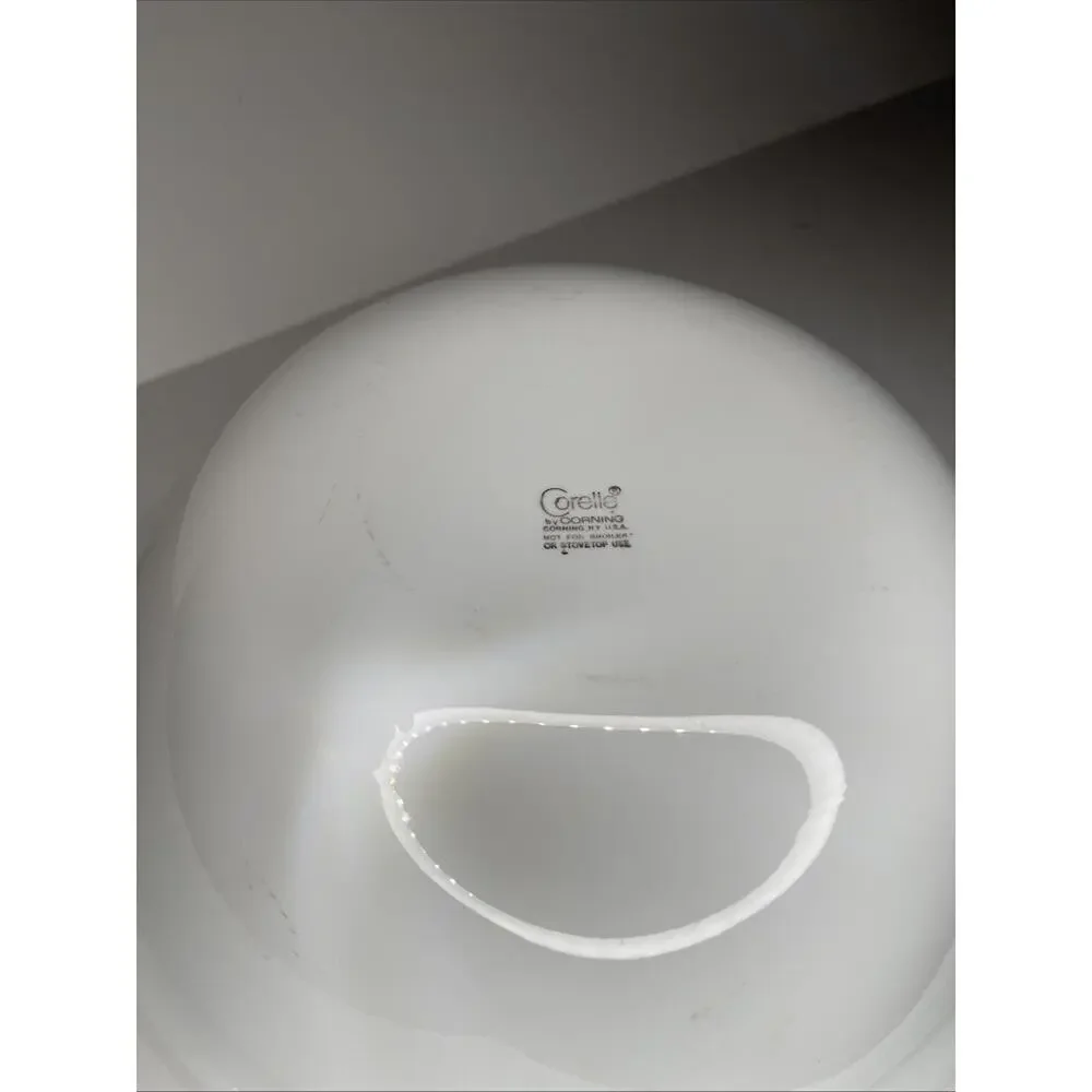 Corelle By Corning 10” Bowl White w/Light Green Stripe Discontinued
